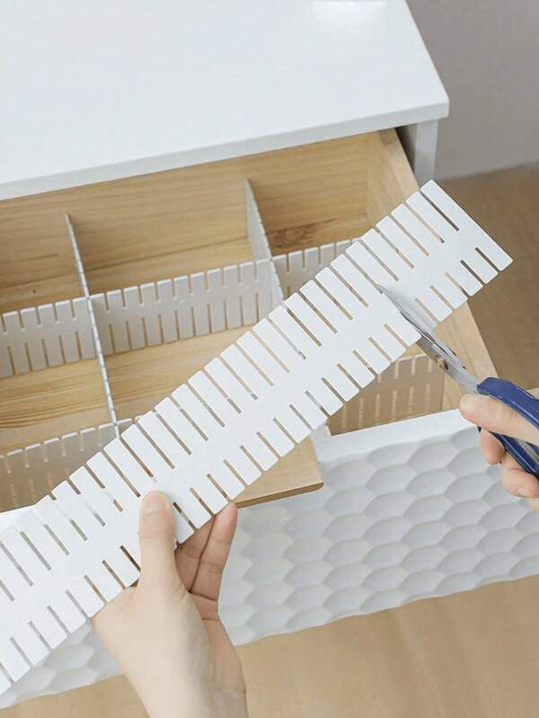4pcs/8pcs/12pcs Divided Drawer Organizer Trays, Adjustable Compartment Dividers For Underwear, Socks, Separates And Organizes Storage Boxes