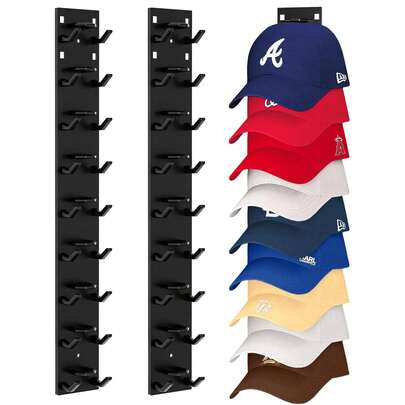 Baseball Cap Storage Rack With Power Adhesive Wall Mount, Multi-Layer Hat Organizer Display For Closet, Doors, Bedroom, And Dorm-Space-Saving, Durable Adhesive Rack For Caps, Easy Install, Strong Hold, Keeps Caps Neat And Accessible, Ideal Wardrobe And Entryway Storage Solution, Perfect For Organizing Headwear, Seasonal Caps, And Everyday Accessories, Complements Modern Interiors, Enhances Room Tidiness, Replaces Clutter, Lightweight Yet Sturdy, Damage-Mounting, Reusable Adhesive Options, Suitable For Various Wall Surfaces, Compact Footprint, Reduces Closet Chaos, Creates Accessible Display And Easy Selection