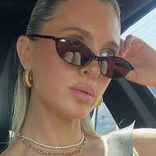 1 件装新款复古椭圆形小框时尚眼镜，男女通用，时尚高端休闲街头摄影男女通用眼镜，万圣节椭圆形墨镜