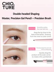 CHIOTURE 1mm 超细眼线笔双头丝滑凝胶眼线笔防水防晕染，适合化妆初学者轻松上手