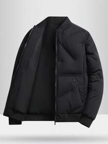 1 pezzo Giacca invernale da uomo con colletto da baseball, imbottita in cotone, casual versatile e calda per uso quotidiano