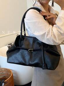 1 chiếc Túi đeo vai chất liệu PU màu đen FEISTURE, Túi xách trang trí có dây đeo, Khóa từ, Thích hợp cho việc đi chơi hàng ngày, Hẹn hò, Đi làm - màu đen - Xem 6