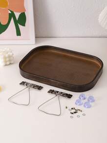 多用途竹制沙发托盘，用于遥控器、零食和饮料的储存，家用竹制储物托盘