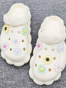 10 件 ABS 糖果色透明向日葵鞋饰扣 DIY 花式别针木屐配饰装饰品适合女士成人凉鞋洞洞花园鞋泡泡拖鞋沙滩包圣诞节万圣节生日派对礼物（不含鞋子） - 多款式10個 - 查看 12