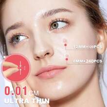 720 parches para acné y granos - Sin alcohol, sin parabenos, sin fragancias, parche limpiador de poros con adhesivo fuerte, apto para todos los tonos de piel clara, incluyendo piel sensible