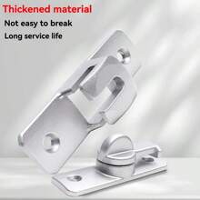 Non-Perforated Door Buckle, 90 Degree Sliding Door Lock, Latch, Barn Sliding Door Deadbolt, Buckle Buckle, Toilet Lock, Toilet Door Lock - Multicolor - View 4