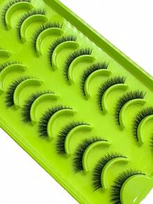 10 Pasang Bulu Mata Palsu Mink 3D Lembut & Halus, Bulu Mata Lengkung Buatan Tangan Tampak Alami, Bulu Mata Palsu untuk Makeup, Bulu Mata Strip Tebal dan Bervolume, Bulu Mata, Bulu Mata Palsu - Bulu mata Cris Cross - View 5