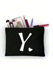 1 chiếc túi đựng mỹ phẩm tối giản in chữ cái ghép mảnh cho bé gái, màu đen, cỡ nhỏ, chữ A-Z, túi đựng mỹ phẩm, túi đựng đồ vệ sinh cá nhân di động, túi đựng mỹ phẩm tái sử dụng, túi đựng mỹ phẩm du lịch rộng rãi, phù hợp cho bé gái, có thể đựng tai nghe, phụ kiện, ví đựng tiền xu. - màu đen - Xem 19