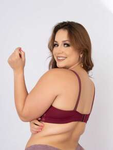 Plus Size Bras & Bralettes - 酒紅色 - 查看 2