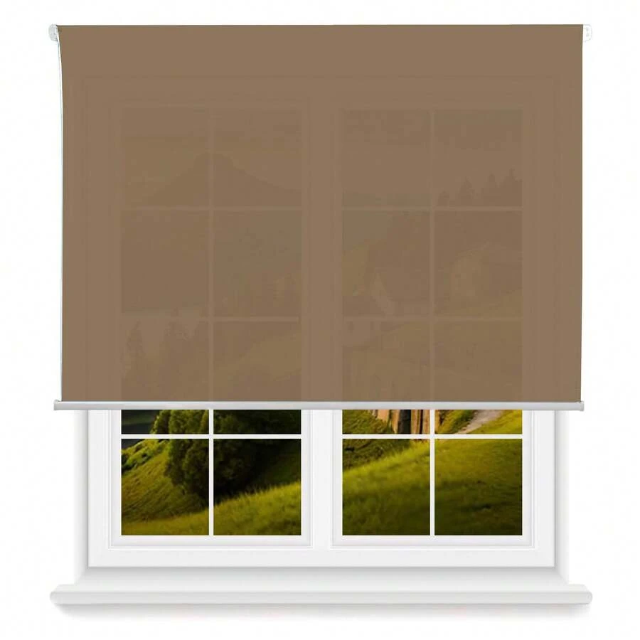 Well Home 純色半透明捲簾 - 淺棕色，180 x 160公分（寬 x 長）/布料尺寸 177 x 155厘米 - 棕色 - 查看 1