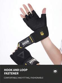 1 Pair GOUNOD Heavyweight Gym Gloves For Weight Lifting & Training - Adjustable Buckle Closure, Unisex Workout Gloves For Men & Women, Fitness Accessory, Gym Accessories. - Multicolor - View 5