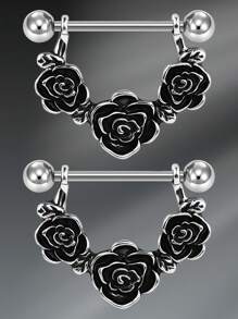 CIZME 1pair Funky Stainless Steel Spider Octopus Bat 14G Nipple Rings For Women Halloween 14 Gauge Nipple Stud Barbell 16mm Nipple Piercing Jewelry Body Piercing