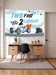 1 tấm phông nền sinh nhật chủ đề đua xe - Biểu ngữ 'Two Fast 2 Curious' màu xanh lam và đen cổ điển Trang trí tiệc Vật dụng trang trí lễ kỷ niệm Cờ ca rô Các yếu tố bóng bay Đạo cụ chụp ảnh Studio Trang trí sinh nhật cho nam Tiệc đua xe tốc độ Trang trí tường sự kiện chủ đề nhà để xe - Nhiều màu - Xem 4
