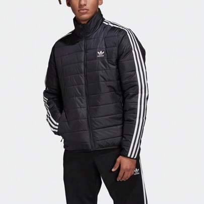 Adidas Chaqueta de algodón con cuello alto, básica y sencilla, de estilo deportivo y casual, cálida y cortavientos, para hombre, modelo HL9212