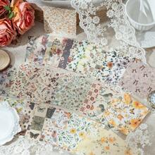 200 张复古剪贴簿纸，秋季花卉和绿色蕨类主题美学剪贴簿纸，复古绿色森林和秋季图案墙壁拼贴剪贴簿用品工艺装饰纸用于房间墙壁感恩节装饰纸卡片制作礼物 - 均碼 - 查看 5