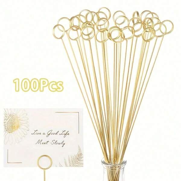60/100 elegante Metallblumenklemmen - vielseitig einsetzbar als Foto- und Memoklemmen für Hochzeit, Party und Bürodekoration - geeignet für Blumenstrauß-Verpackung und Dekorationszubehör - perfektes Geschenk für Gäste und Mitarbeiter, Blumenstrauß-Accessoires