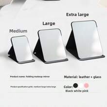 1pc Indoor Simple Makeup Mirror Portable Folding Desktop Makeup Mirror Office Desktop Home 3D Mirror Adjustable Desktop Makeup Mirror Dormitory Makeup Mirror Suitable For Office, Indoor, Bathroom, Dormitory, Outdoor Portable Makeup Mirror