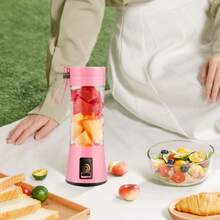 380ml Portable Blender Cup, Electric USB Juicer, Mini Blender, Suitable For Milkshakes And Salads, Juicing, Six-Blade, Powerful Stirring, Very Suitable For Stirring Use - Hồng - Xem 5