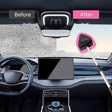 11pcs Auto Windshield Cleaning Kit With 6 Reusable Microfiber Pads, 2 Spray Bottles, Extendable Handles - Green, Popular Auto Cleaning Essential - 粉色 - 查看 3