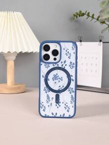 GALLAPLE Blue & White Botanical Print Magnetic Phone Case, Minimalist Scandinavian Inspired,Durable And Dirt-Resistant Material With Wireless Charging Design,Compatible With IphoneX/XS/XSMAX/11/11pro/11promax/12/12pro/12promax/13/13pro/13promax/14/14plus/14pro/14promax/15/15plus/15pro/15promax/16/16plus/16pro/16promax - 淺灰色 - 查看 7