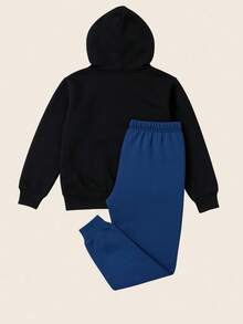 Boys' Winter Flannel Sweatshirt Set | Sizes 10 To 16 | Comfort And Style For Everyday Life - 黑色 - 查看 2