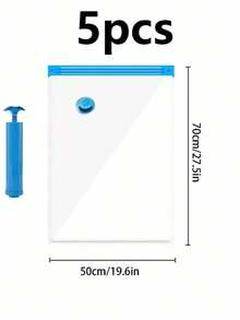 Vacuum Storage Bag 1/5 PCS Vacuum Storage Bag + 1 Pump, Compression Travel Storage Bag, Can Store Bedding Pillows Quilts Wardrobe Coats School Season Clothing Storage Organization