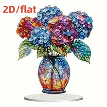 2D DIY Diamond Painting Kit - Acrylic Multicolor Vase Decor, Artistic & Asymmetrical Shaped Diamonds, Suitable For Office Desk Decoration And Surprise Gift - Multicolor - View 3
