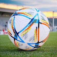 1pc Professional Level #5 Football, With Vibrant Colorful Design - Durable PVC, Machine Stitched Panels, For Training & Match, All Grounds Use, Football Equipment, Dynamic Sports Design, High Quality Stitching - Multicolor - View 5