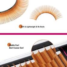 KOLYBEL Bottom Lash Extension 0.03 B Curl 5-7mm Mixed Length Tray Black Premium Eyelash Extensions Soft Under Lower Eyelash Extension Salon Use (Bottom,0.03-B-5-7mm) - Nâu nhạt-D-0.07 - Xem 3