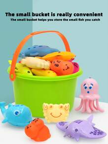 4 Types Of Fishing Game Toys (0-25 Inches), Magnetic Fishing Toy Games, Bathtub Toy Sets, Made Of ABS Material, Floating Fishing Game Toys (Random Style And Color Assembly), Including Fishing Rods, Fishing Nets, Fish, Etc. The Fish Mouths Come With Magnetic Attraction, Inflatable Swimming Pools, Fishing With Family And Friends, Bathing Play, - Multicolor - View 7