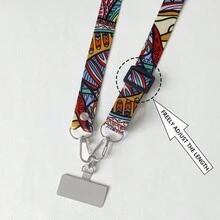 Retro Phone Lanyard With 360° Rotatable Clip, Adjustable Strap, Sturdy Dual-Use Halter, Fashionable Shoulder Strap, Suitable For Various Smartphones Compatible With Android And Most Smartphone,Gifts For Mother, Family, Friends, Birthday, Holiday Phone Chain - Multicolor - View 5