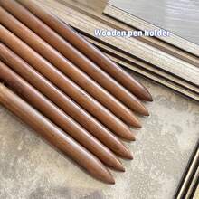 红木手柄美甲刷，拥有多种不同头形，专业美甲刷，包括内衬刷、圆头刷、平头刷等，适合专业美甲师和初学者在家使用 - 棕色 - 查看 3