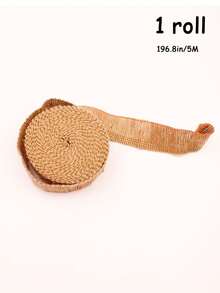 1 Roll DIY Jute Tassel Webbing Hemp Lace , Linen Woven Decorative Ribbon Roll 196.85 Inch / 16.4ft, Easter Ribbon Decor Handwork - Multicolor - View 8