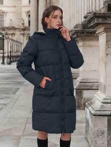 Risissida 女士双面穿外套 - 这款双层外套让您在秋冬季节保持时尚 - 藍色 - 查看 5