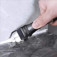 6 pezzi Set Multifunzione Raschietto in Silicone 3 in 1 & Strumento per Rimuovere Stucchi con 5 Lame di Ricambio Gratuite - Strumento Resistente per Pulizia di Vetro, Piastrelle, Pareti - Manico Antiscivolo, Lama in Acciaio Inossidabile, Ideale per Miglioramenti Domestici, Ristrutturazioni di Bagni e Progetti Fai da Te