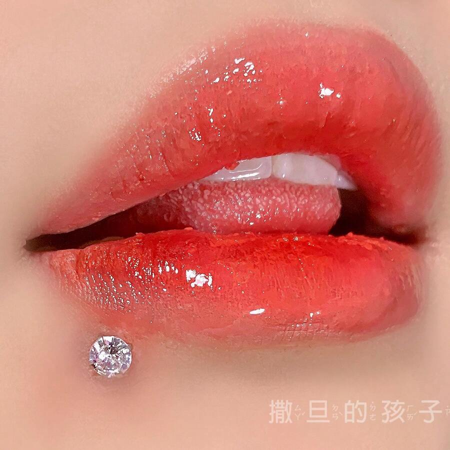 Titanium Steel Rhinestone Lip Piercing, Sexy Lip Ring, Personalized Piercing Jewelry
