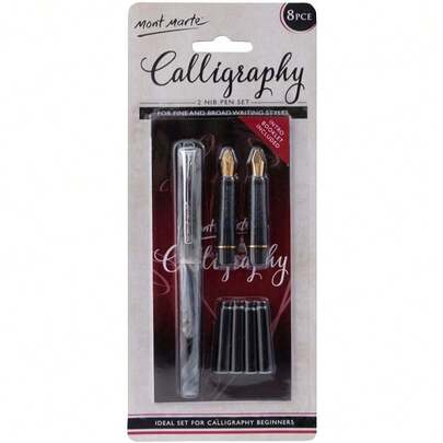 Mont Marte 2 Nib Calligraphy Set, 8 Piece, Black