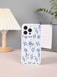 GALLAPLE Blue & White Botanical Print Magnetic Phone Case, Minimalist Scandinavian Inspired,Durable And Dirt-Resistant Material With Wireless Charging Design,Compatible With IphoneX/XS/XSMAX/11/11pro/11promax/12/12pro/12promax/13/13pro/13promax/14/14plus/14pro/14promax/15/15plus/15pro/15promax/16/16plus/16pro/16promax - 黑色 - 查看 6