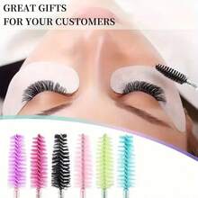 50pcs Multifunctional Color Eyelash Comb Makeup Brush Eyebrow Comb Dual-Purpose Spiral Brush Grafted Eyelashes Beauty Tools - 黑色 - 查看 4