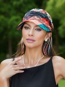 1 Pieza Gorra De Periódico Vintage Con Diseño De Flores, Clásica Gorra De Sol Plegable Y Ligera Para Mujeres, Regalo De Boina Al Aire Libre