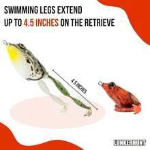 Lunkerhunt Serie Rana Lunker, 6.3 cm, señuelo de Pesca Estilo té Verde - Vientre de fuego - Ver 12