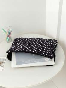 1 件可爱少女粉色蝴蝶结和时尚黑色心形图案平板电脑包，泫雅风格粉色花朵平板电脑包，11/13/15 英寸电脑包 iPad 包笔记本电脑包，11、13、15 英寸便携式台式机保护包适用于 Mac Book ASUS 平板电脑手提包保护套 9-11 英寸兼容 iPad Air 4 5 Pro 11 Mini 5 6 iPad 保护套防震包返校学校用品包适用于学校工作笔记本电脑包适合女士 Mac Book 保护套