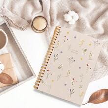 1pc A5 Spiral Notebook, Vintage Floral - Inspired Journal, Retro Cream Background With Dainty Flowers, Spiral Bound For Flexibility, Perfect Back To School Gift For Students, Charming Present For Friends School Supplies - A5 - View 5