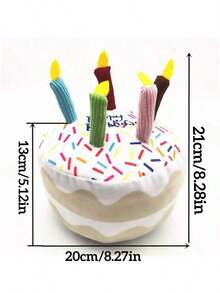 iDestry Hundekuchen Spielzeug aus weichem Plüsch mit quietschenden, bunten Kerzen, strapazierfähiges, Lustiges Kaukuscheltier für große Hunde-Rassen als Geburtstaggeschenk mit Halstuch