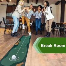 Golf Putting Mat Indoor & Outdoor Professional Practice Putting Green Mat With Distance Marker Anti Slip Backing Golf Accessories Portable Training Matt - Green - View 7
