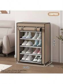 带盖鞋架，5-10 层高鞋架，大容量鞋架，节省空间，适用于衣柜、玄关、宿舍、卧室 - 彩色 - 查看 18