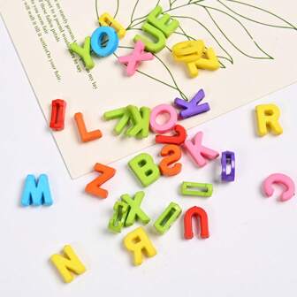 100pcs Acrylic Letter Alphabet Charms Pendants For DIY Necklace Jewelry Making Eyeglass Lanyard Crafts Findings Accessories(Random Letters)
