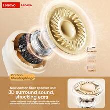 Lenovo Fone de ouvido Bluetooth TA100 semi-intra-auricular 5.4 Air Sense confortável de usar, qualidade de som estéreo HiFi, redução de ruído ativa + modo de jogo ENC, adequado para Apple, Huawei, Xiaomi, Moon Rock White - rocha lunar branca - Visão 3