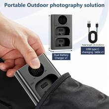 EDEKOY Cargador de batería recargable de doble ranura USB compatible con baterías Canon LP-E6NH, LP-E6N, LP-E6; Cargador de batería de cámara con pantalla LED DL-E6 compatible con cámaras Canon R7, R6, R5, 5D-IV/III/II, 5DS, 6D, 6D-II, 7D D-II, 90D, 80D, 70D, 60Da - Negro - Ver 3
