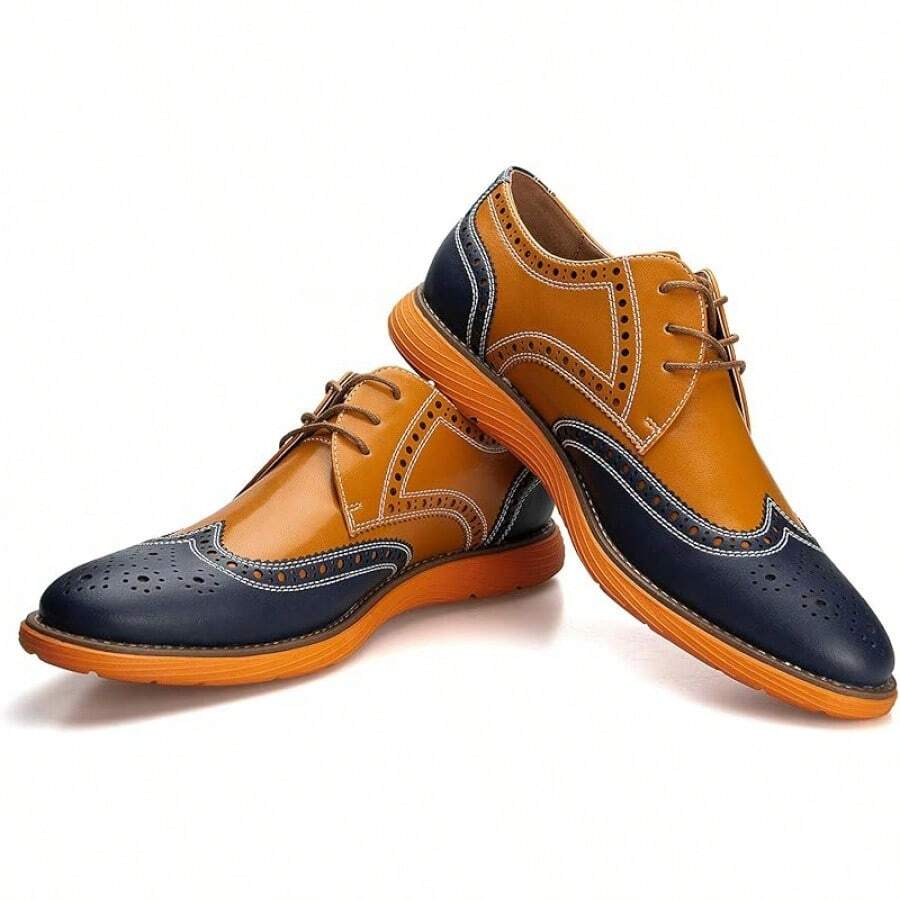 Men's Oxford Shoes Dress Shoes Men's Lightweight Lace-Up Fashion Shoes-20256688 - 棕色-04 - 查看 1